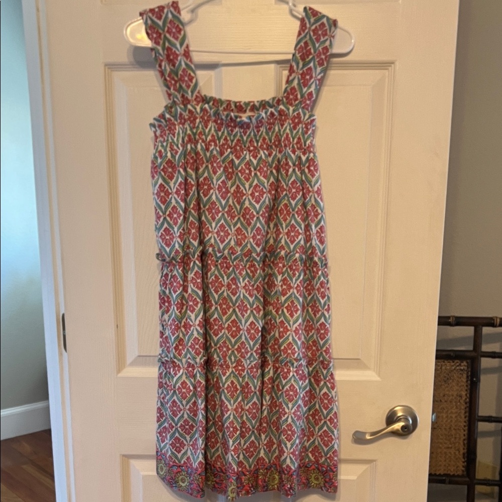 Victoria Dunn Pink and Green Geometric Dress